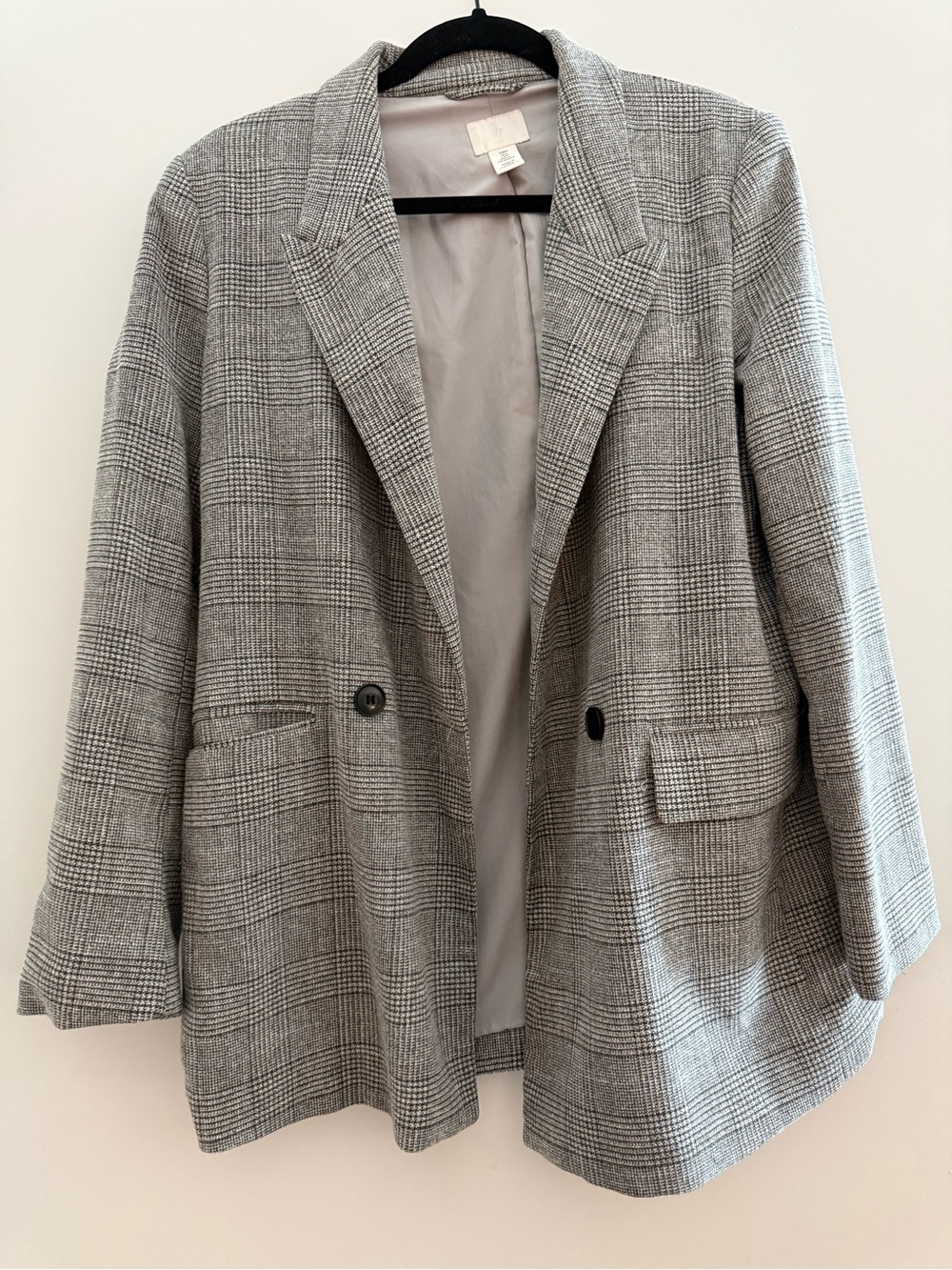 H&M Gray Glen Plaid Blazer Jacket